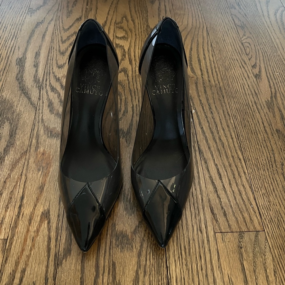 Vince Camuto Poised Transparent Black Pump
